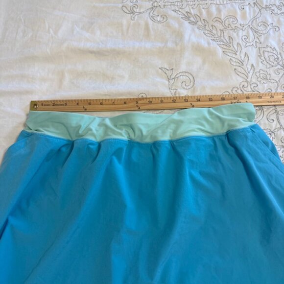 Lands' End Women's Quick Dry Board Skort Swim Skirt Blue Color Block Size 22W - Picture 6 of 10